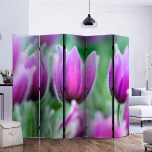 Vouwscherm – Purple spring tulips II